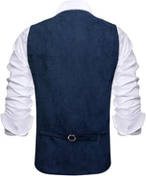 Blue Suede Leather Vest back-Men